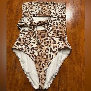 Aerie Leopard Print One Piece Swimsuit